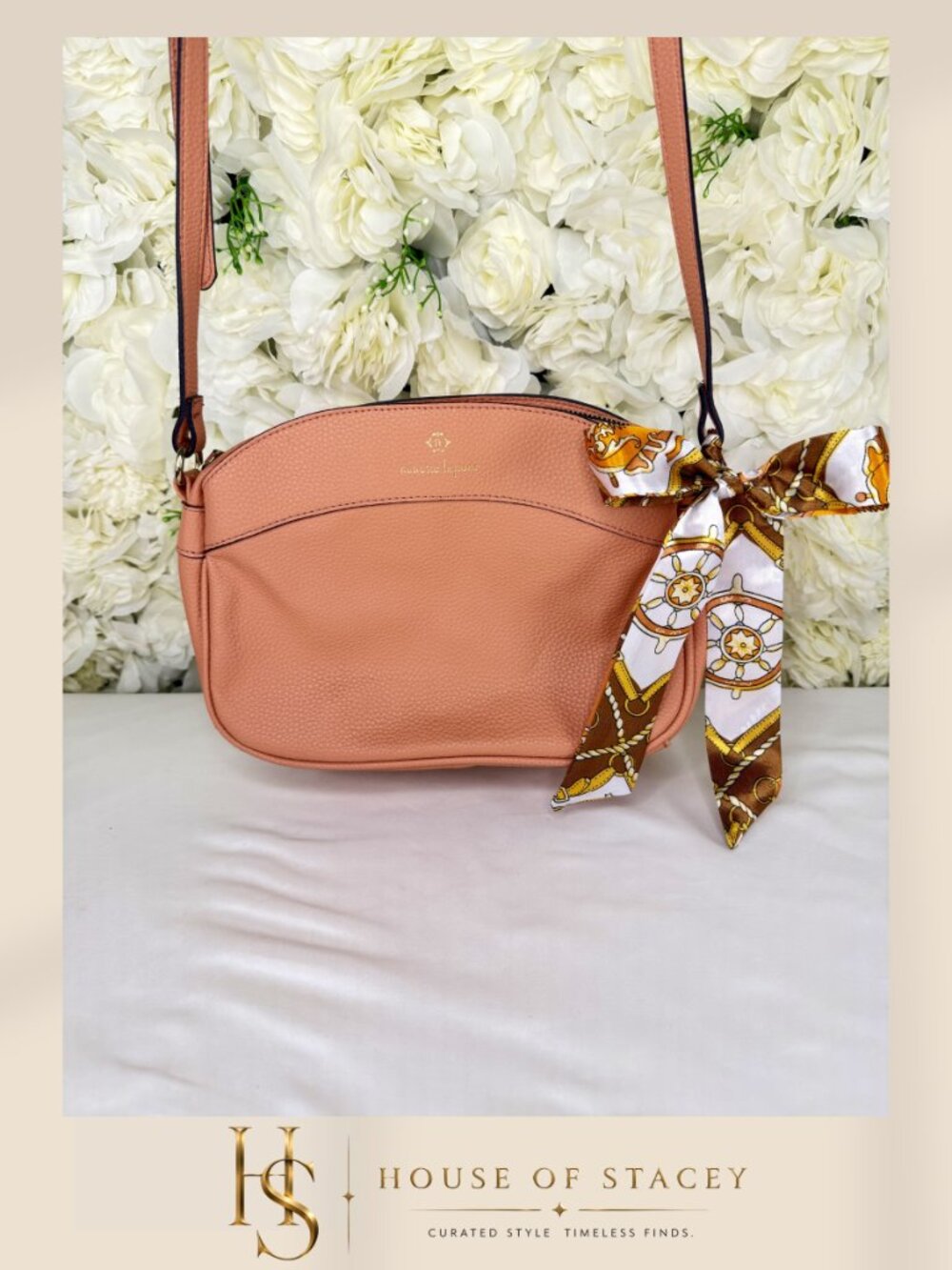 👜 Nanette Lepore Tan Pebbled Crossbody / Clutch